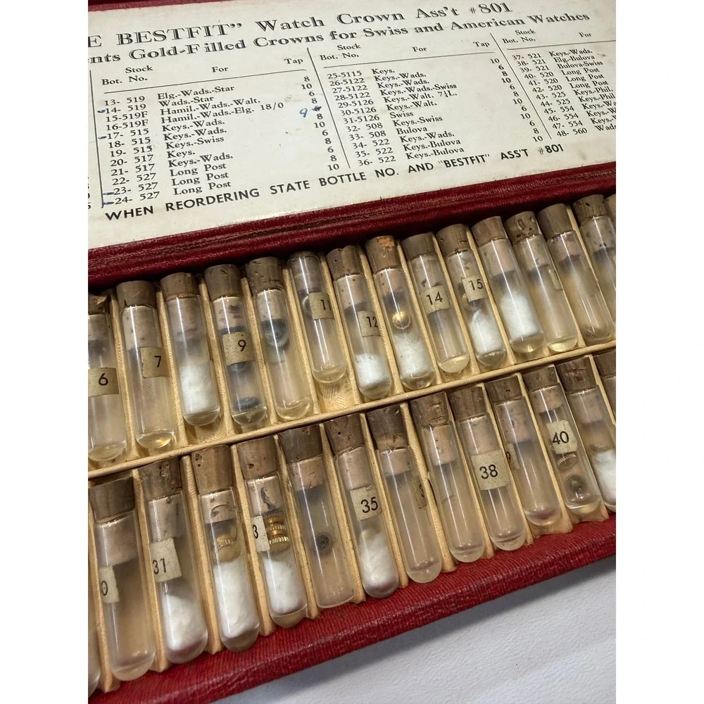 Vintage The Bestfit Watch Crown Assortment 801 Gold Filled Swiss American Parts